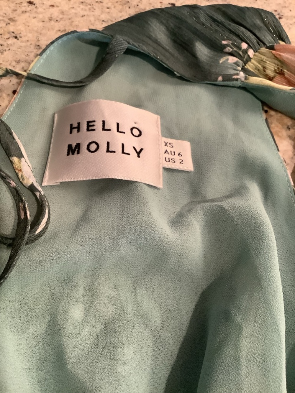 Green Floral Cutout Maxi Dress - size 2 Hello Molly - Picture 7 of 10
